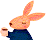 ウサギさんが麦酒を飲んでいるアニメ画像